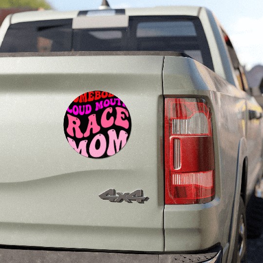 Somebody's Loud Mouth Race-Mom Car Magnets