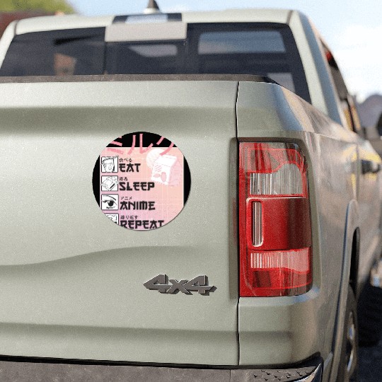 Eat Sleep Anime Repeat Straweberry Milk Japanese Car Magnets