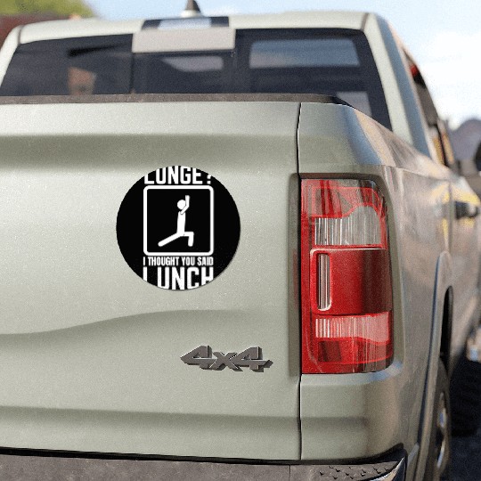 Funny Gym, Workout Top, Lunge Lunch Stick Figure Car Magnets