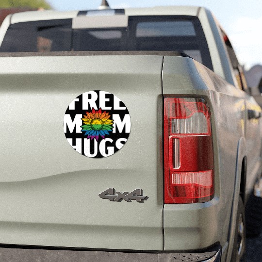 Free Mom Hugs Rainbow Pride Month LGBTQ Gay Pride Car Magnets
