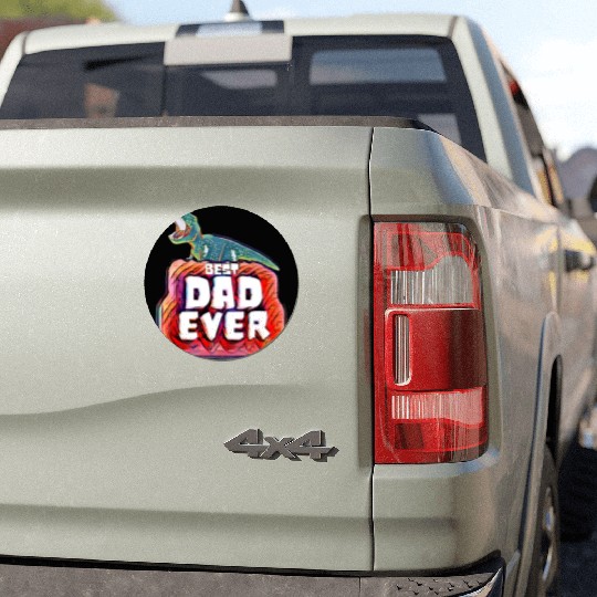 Best Dad Ever trex papa Car Magnets