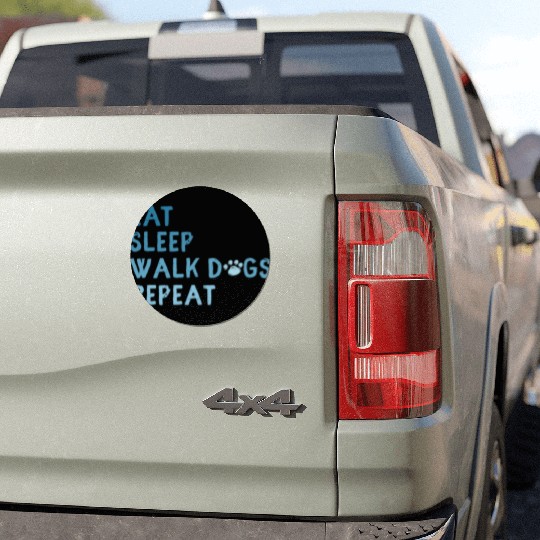 Eat Sleep Walk Dog Repeat Walking Car Magnets dog owne