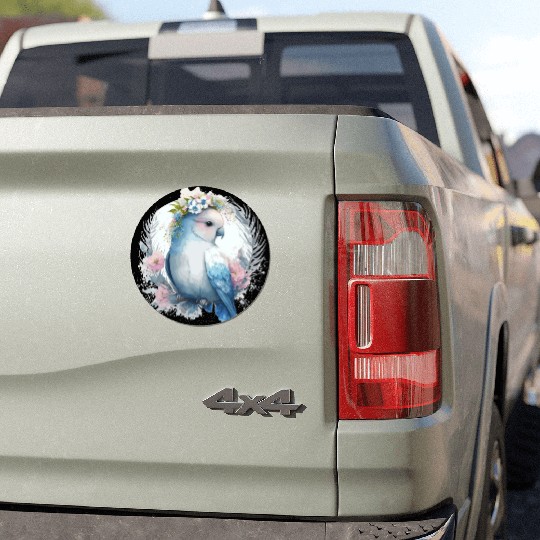 Cute Watercolor Lovebird Bird Flower Crown Pet Bir Car Magnets