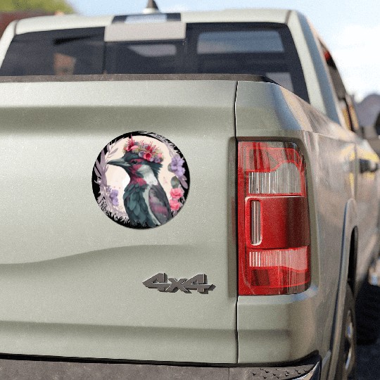 Cute Woodpecker Bird Flower Crown Pet Birds Car Magnets