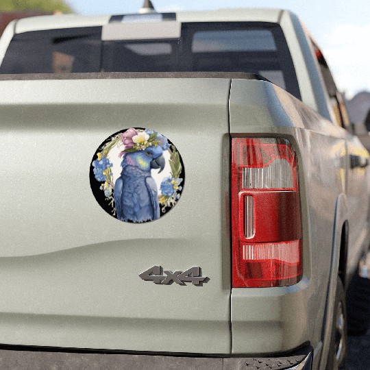 Cute Hyacinth Macaw Parrot Bird Flower Crown Pet B Car Magnets