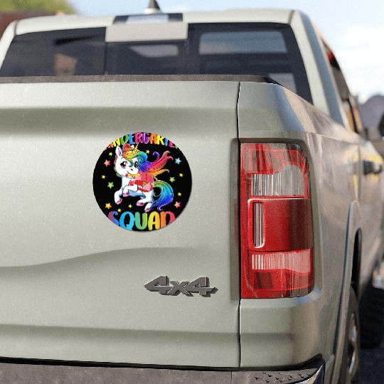 Cute Kindergarten Squad Dabbing Unicorn Back Car Magnets
