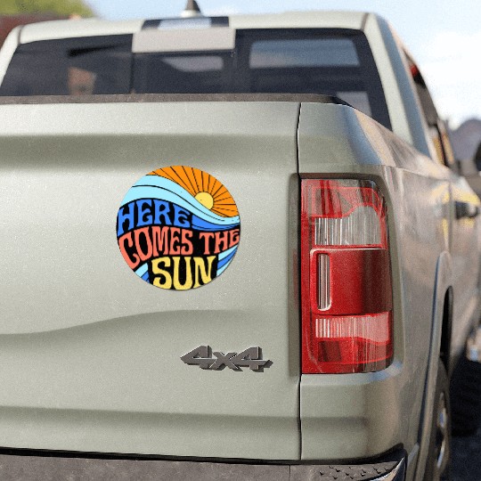 Here comes the sun Car Magnets