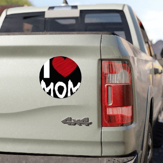 I Love Mom Car Magnets