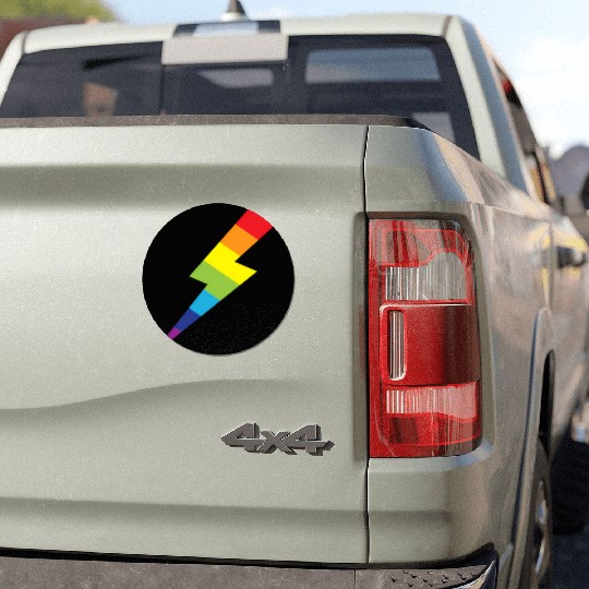 Awesome Rainbow Lightning Bolt Print Car Magnets
