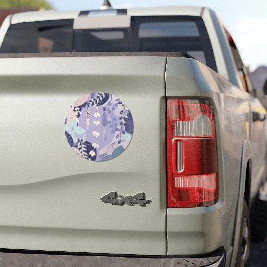 Wisteria Pattern, Japanese Kimono Fabric Pattern Car Magnets