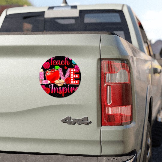 Teacher Love Inspire Floral Pencil Back To School Car Magnets
