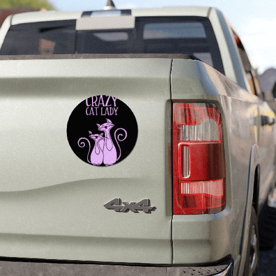 Crazy Cat Lady For Cat Purple Car Magnets