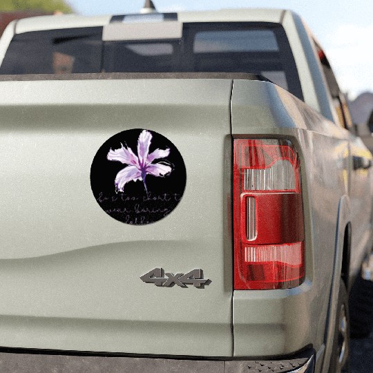 Purple Lily Flower surprise with quote Car Magnets