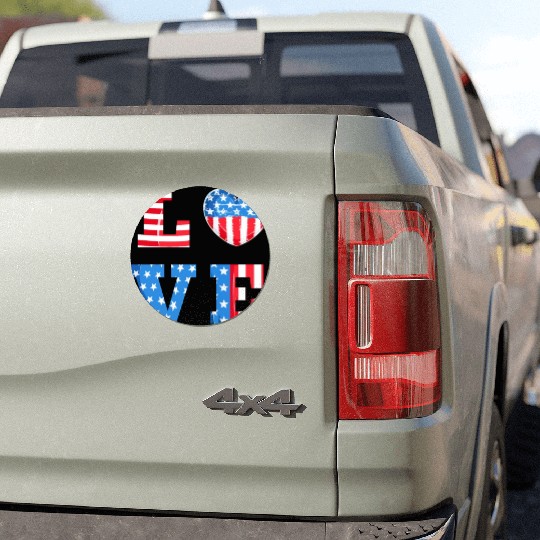 LOVE America Independence Day USA Patriots Car Magnets