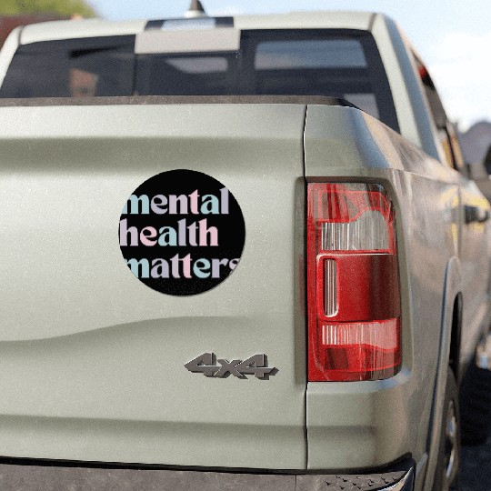 Mental Health Matters | Quote Mixed French Gray Car Magnets