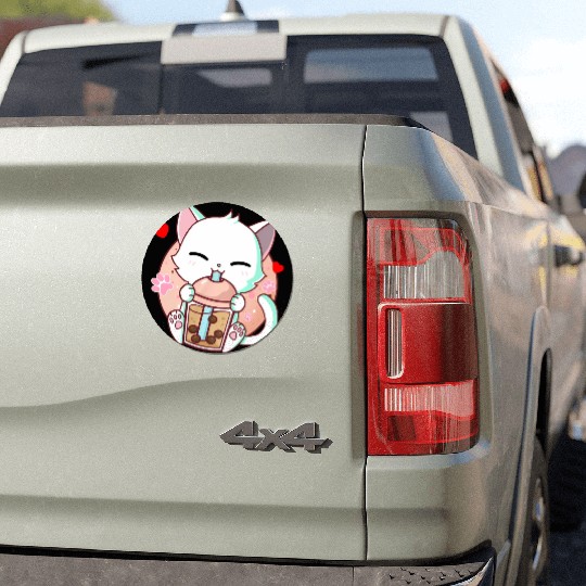 Cat Boba Tea Bubble Tea Kawaii Anime Japanese Car Magnets