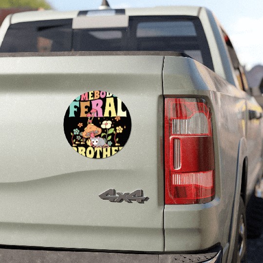 Somebody's Feral Brother Wild Bro Opossum Groovy Car Magnets