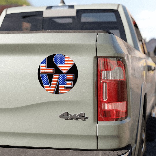 LOVE America Patriotism USA Independence Day Car Magnets