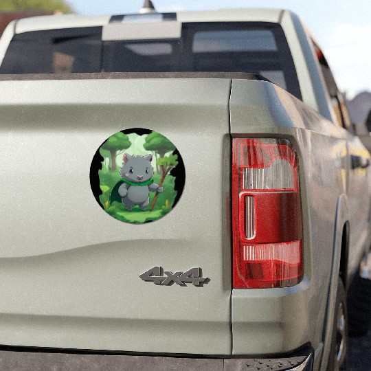Wombat Hero - Green Cape Wombat Car Magnets