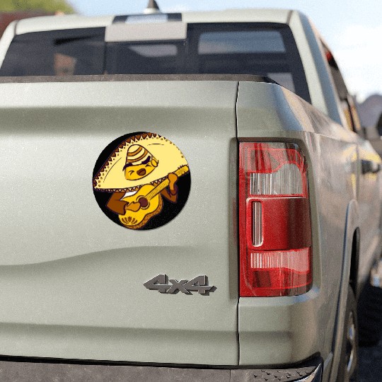 Mexican hat with guitar character Car Magnets