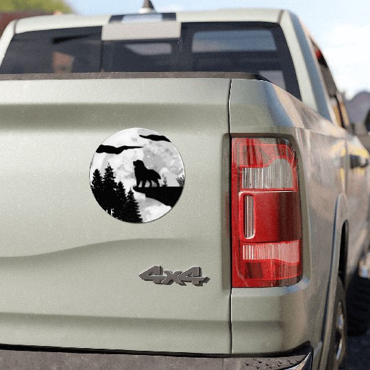 Dog Owner Full Moon At Night Pet Bernese Mountain Car Magnets