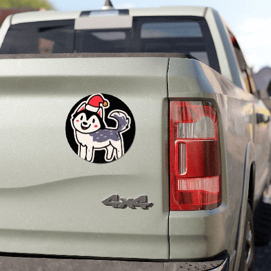 Christmas Husky Dog Lover Malamute Car Magnets