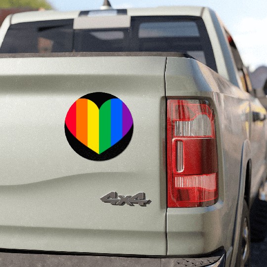 Gay Pride Rainbow Heart Car Magnets