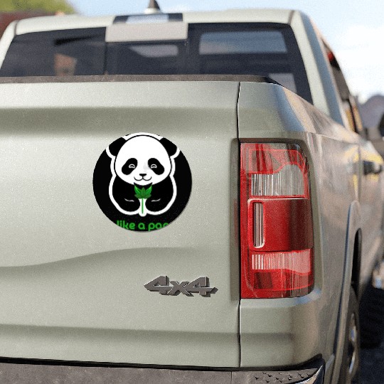 Be a vegan be like a panda. Vegan print Car Magnets