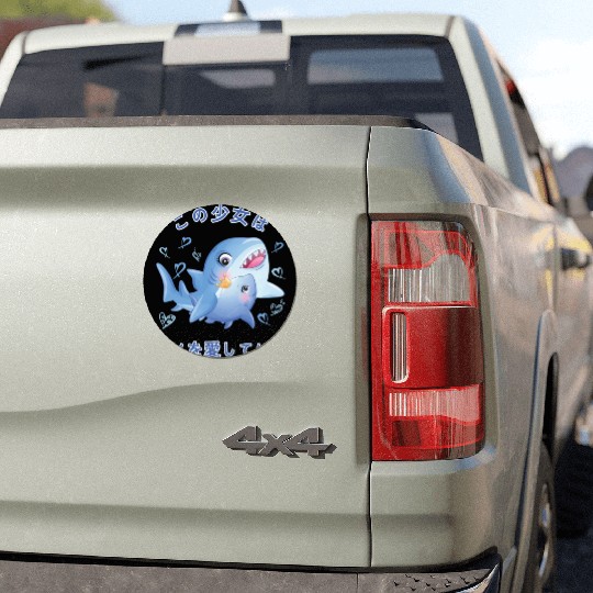Shark Love Mom Shark Car Magnets