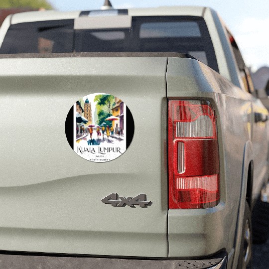 People walking in streets of Kuala Lumpur Malaysia Car Magnets