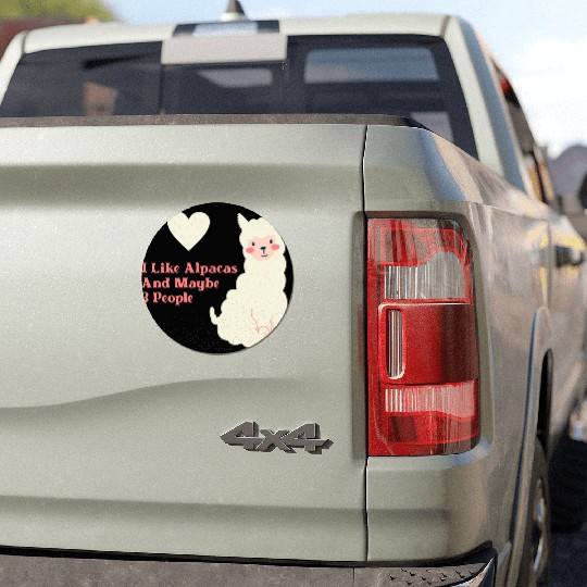Alpaca Lover cute blue Car Magnets