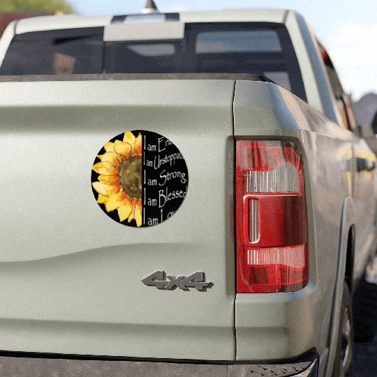 Sunflower - I Am Enough - Sunflower Car Magnets