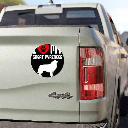 I Love My Great Pyrenees Car Magnets