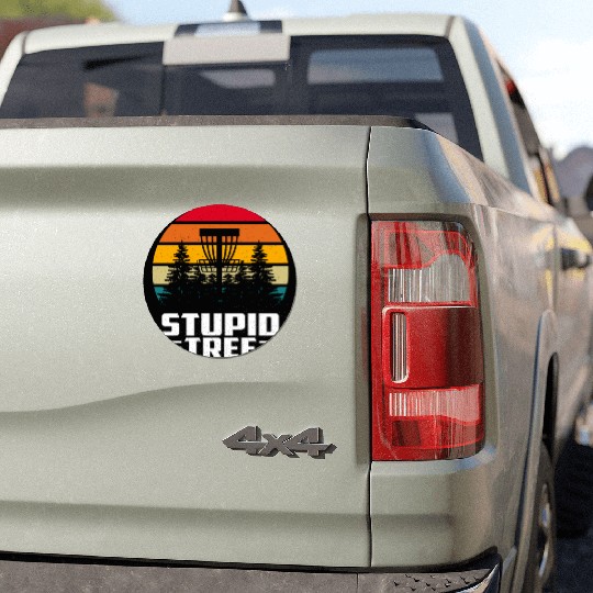 Funny Disc Golf Stupid Tree Art Frisbee Car Magnets