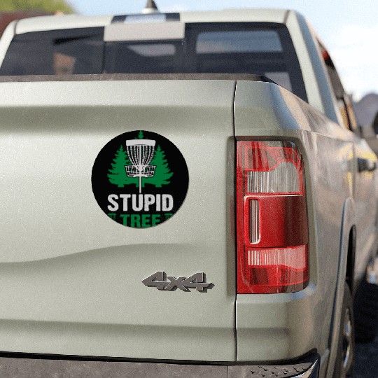 Funny Disc Golf Stupid Tree Art Frisbee Car Magnets