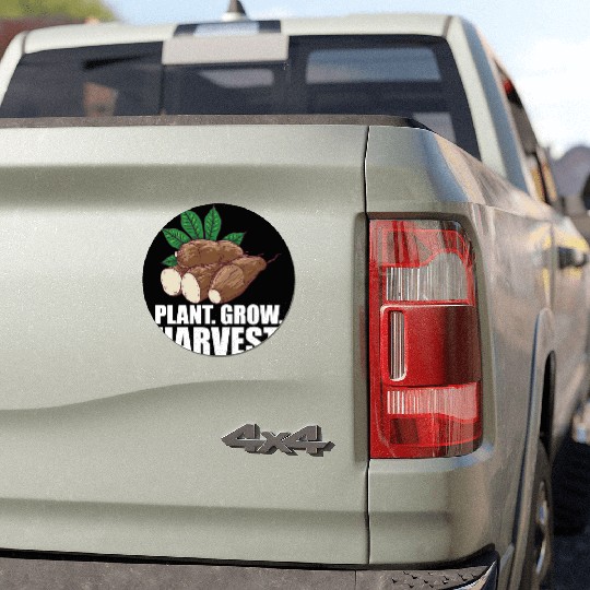 Cassava Farmer Plant Grow Harvest W Car Magnets