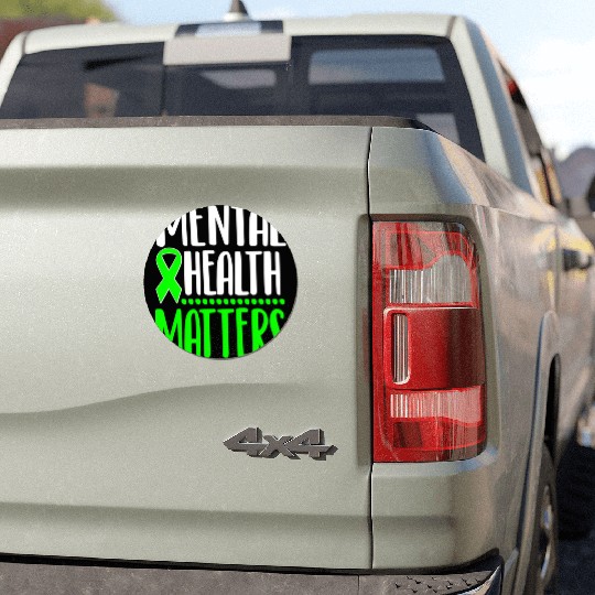 Mental Health Awareness Ribbon Green Anxiety Depre Car Magnets