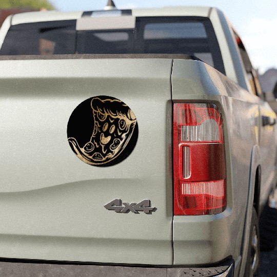 Golden pizza slice Car Magnets