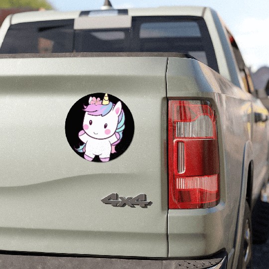 Cute Dancing Unicorn, Joyful Fantasy Design Car Magnets