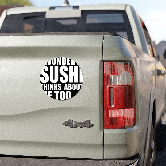 I wonder if sushi thinks about me too aesthetic Car Magnets