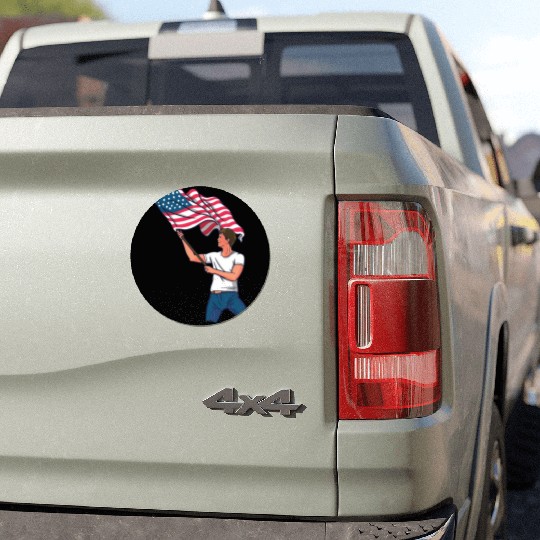 Waving Usa Flag Car Magnets
