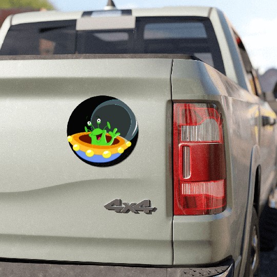 Happy Green Alien Car Magnets