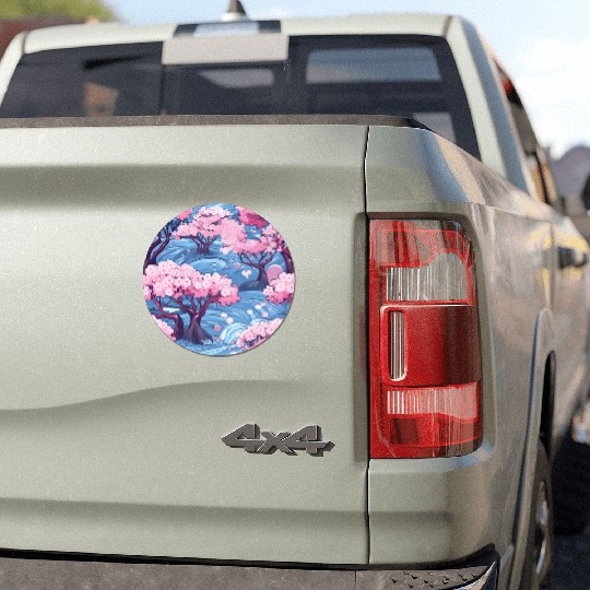 Anime Euphoria: Fantasy Cherry Blossom Dreamscape Car Magnets