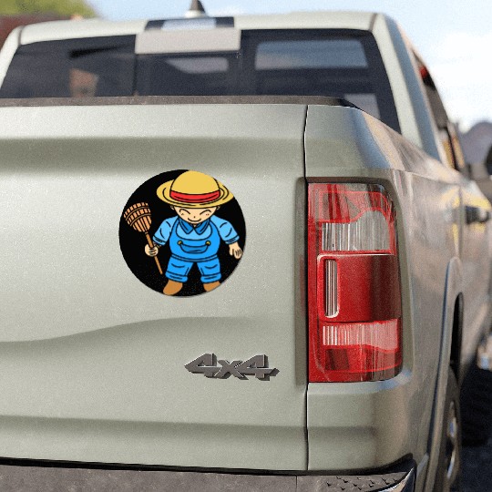 Cute Chibi Farmer Boy Car Magnets