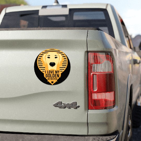 I Love My Golden Retriever Dog S Print Car Magnets