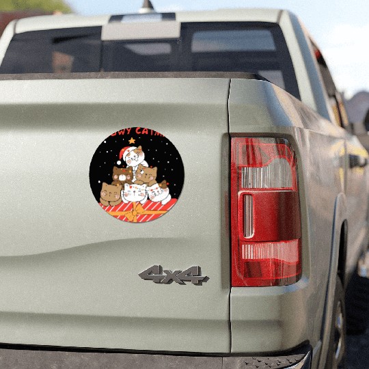 Meowy Catmas Xmas Novelty Cat Lover Car Magnets