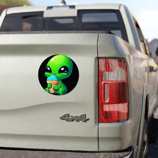 Alien Extraterrestrial Ice Blue Green Car Magnets