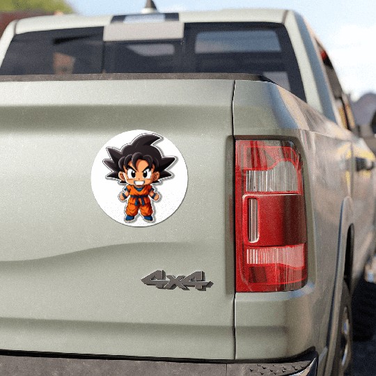 Goku Sticker Happy Bold Colors art toy style Car Magnets