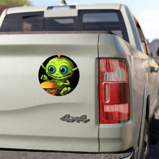 Four-legged Alien: Fast Food Enthusiast Car Magnets