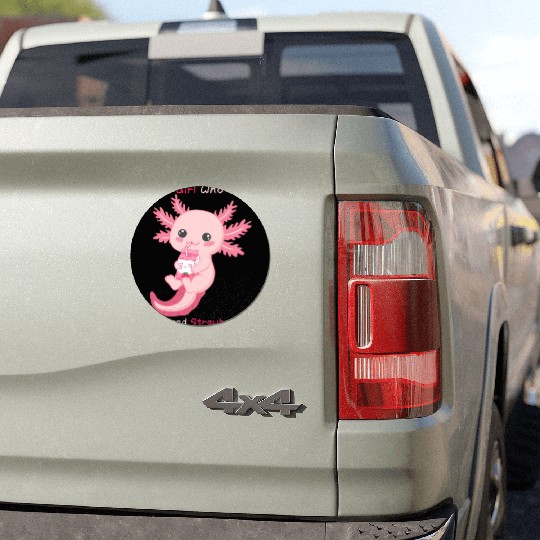 Just a Girl Who Loves Axolotl and Strawberry Milk Car Magnets